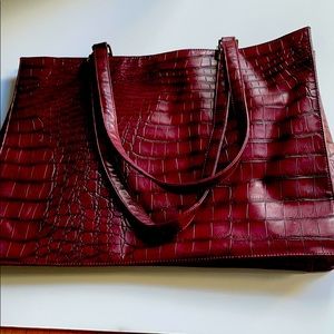 Burgundy alligator bag